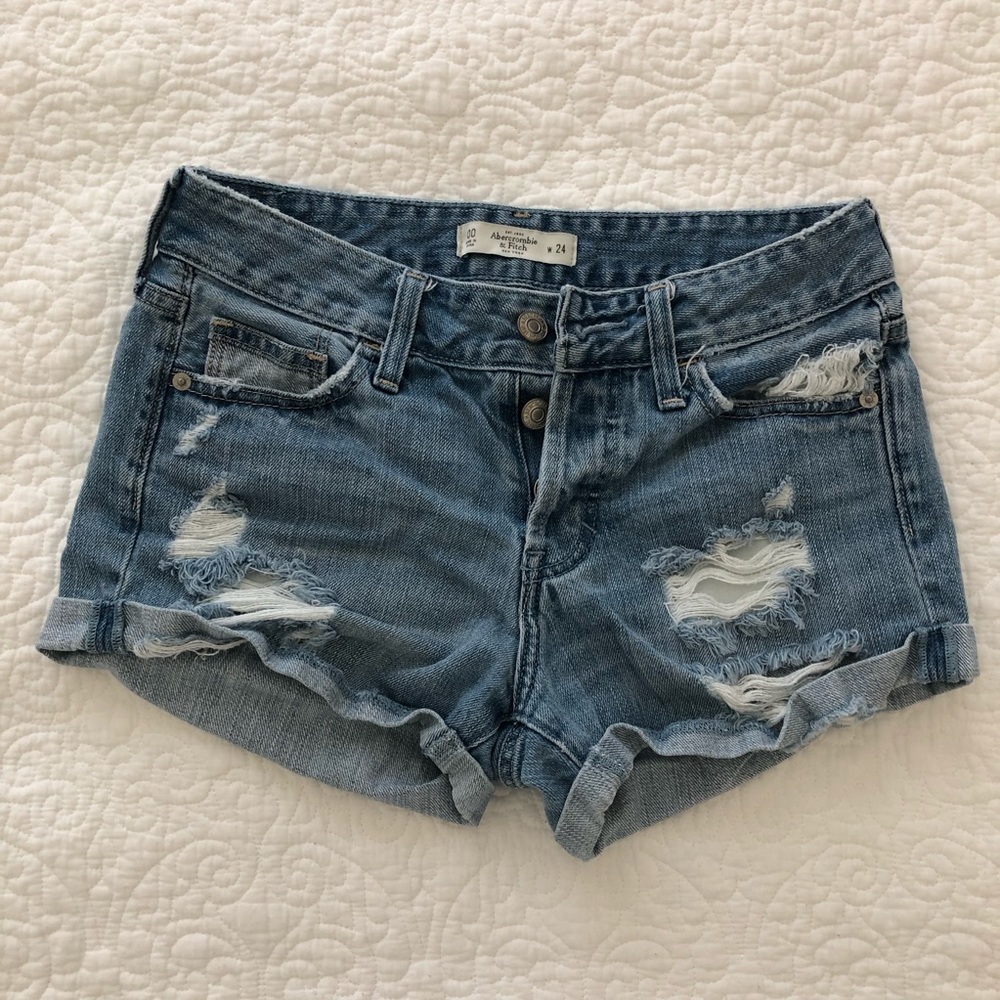 Abercrombie & Fitch ripped jean shorts